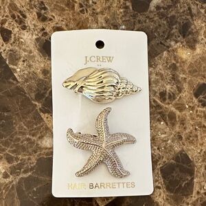 NWT J. Crew Metallic Shell and Starfish Hair Clips